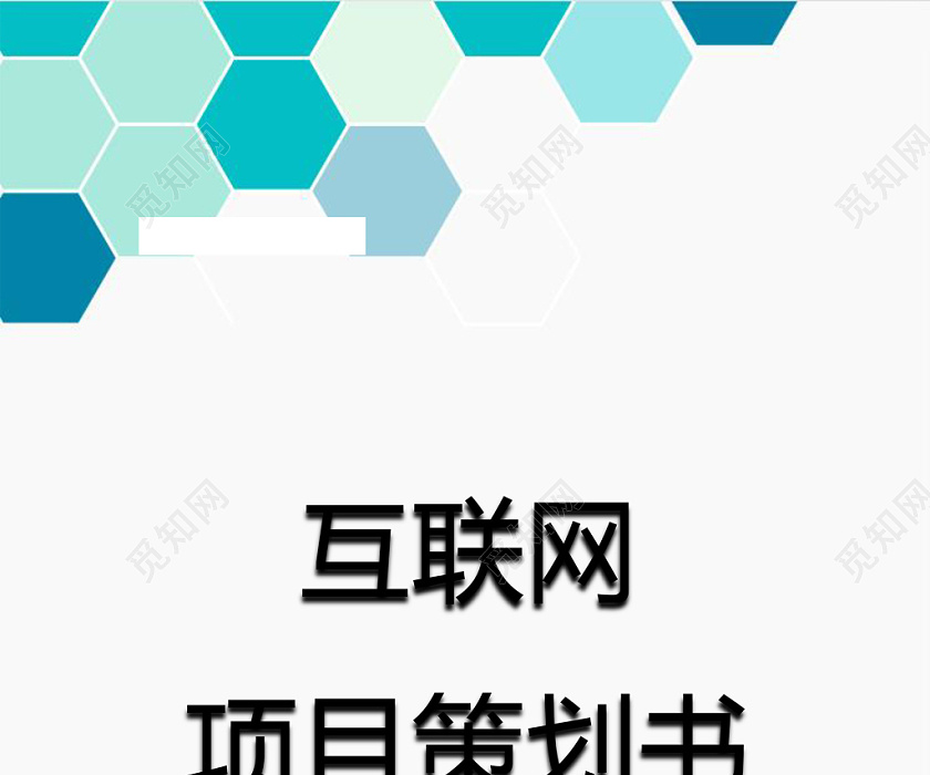 互联网创业项目策划书简约蓝word模板